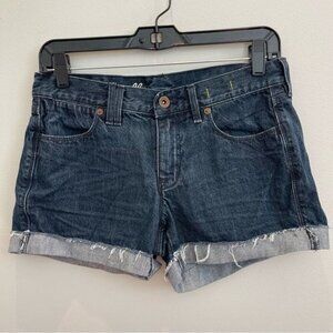 Madewell Denim Shorts Mid Rise Wash Raw Hem Size 26